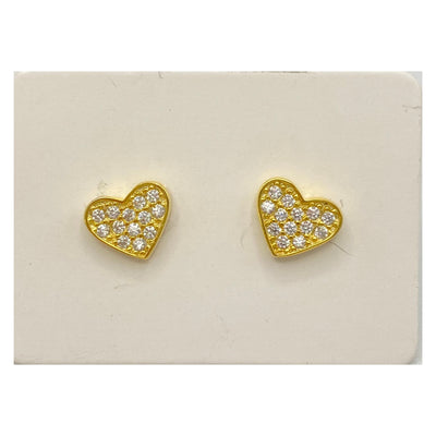 Pack of 5 silver stud heart earrings - 7.5 mm