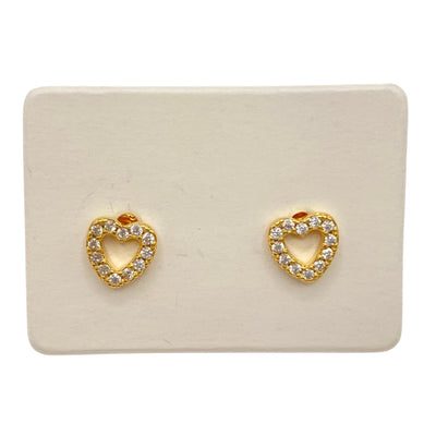 Pack of 5 silver stud heart earrings - 6.3 mm