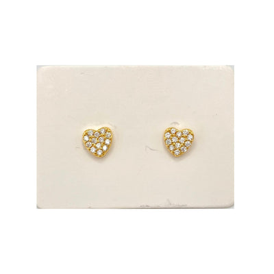 Pack of 5 silver stud heart earrings - 5 mm