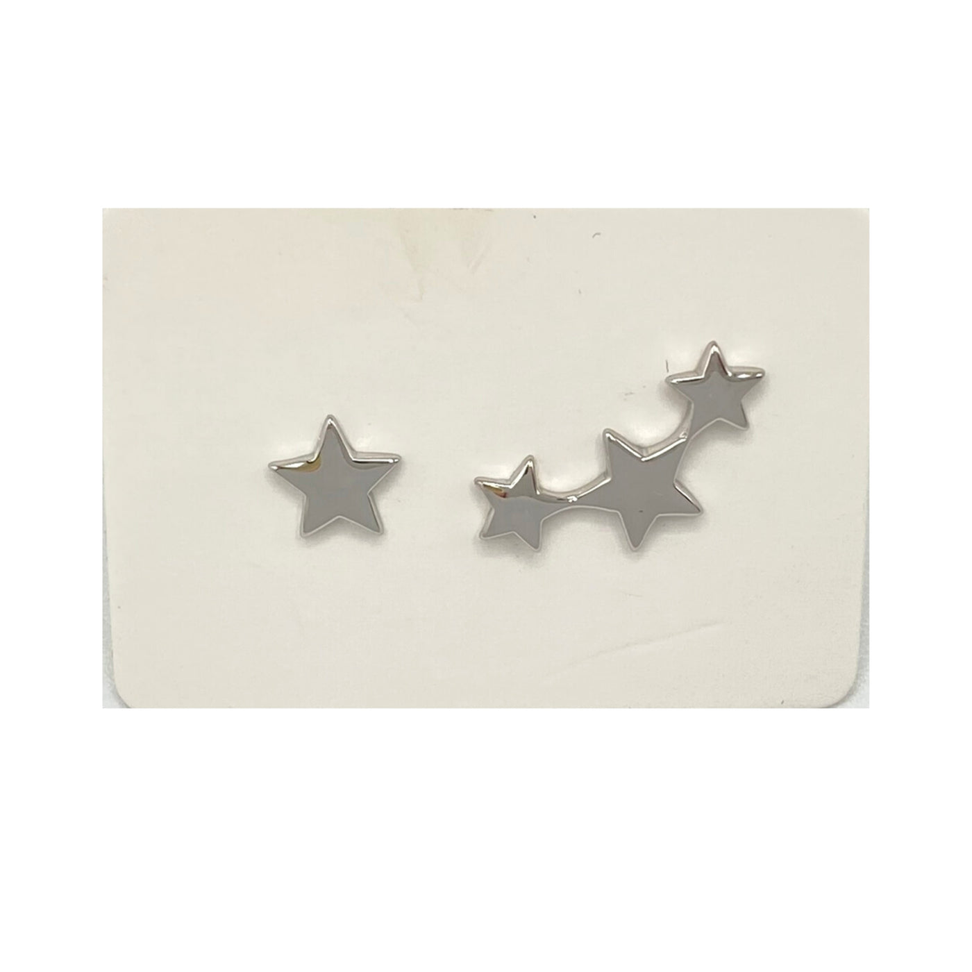 Pack of 5 silver stars stud earrings