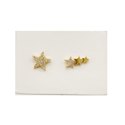 Pack of 5 stud earrings with stars