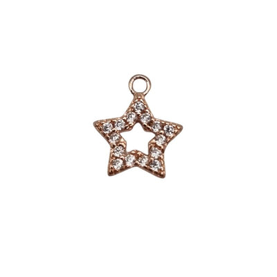 Pack of 5 blank Star pendants in silver - 7 mm