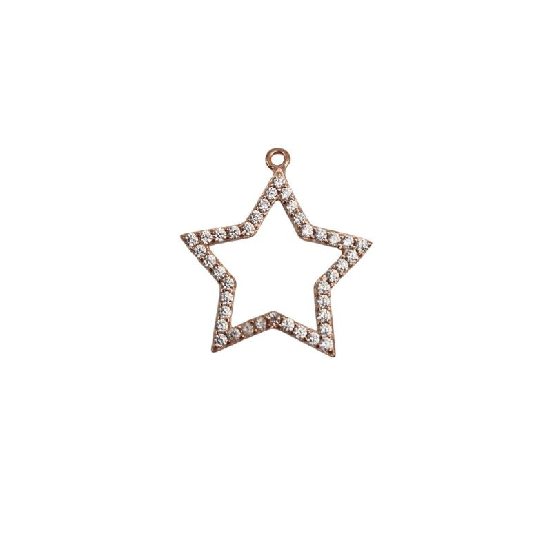 Pack of 5 blank Star pendants in silver - mm 20