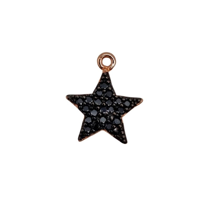 Pack of 5 Star pendants in silver - 10 mm