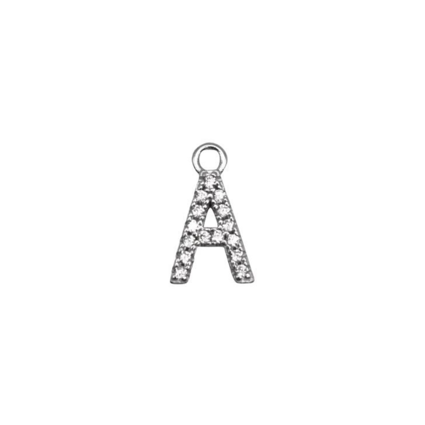 Pack of 5 Alphabet letter pendants in silver - 9 mm