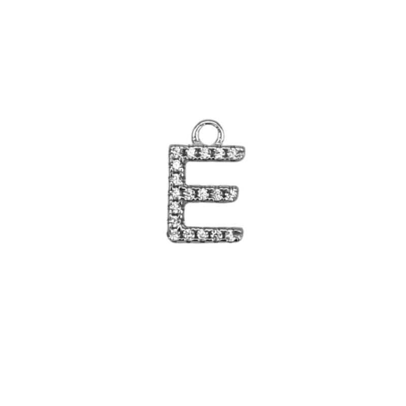 Pack of 5 Alphabet letter pendants in silver - 9 mm
