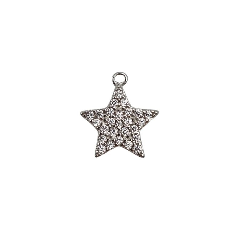 Pack of 5 Star pendants in silver - 10 mm