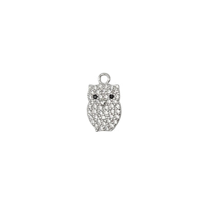 Pack of 5 Owl charms in silver