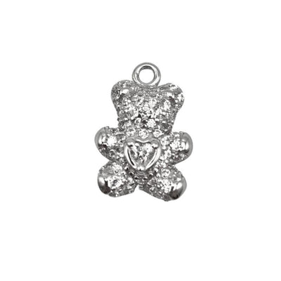 Pack of 5 Bear pendants in silver