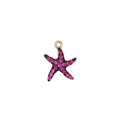 Pack of 5 Starfish pendants in silver - 8.7 mm