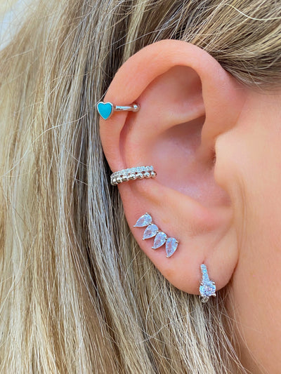 Pack of 5 stud earrings with zirconia