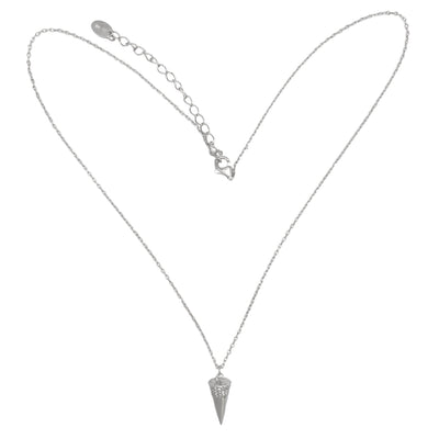 Silver necklace with cone shape charm