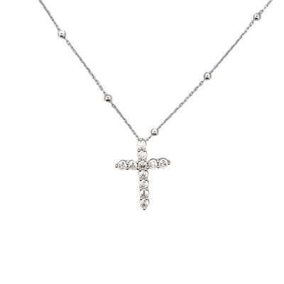 Silver necklace with cross charm