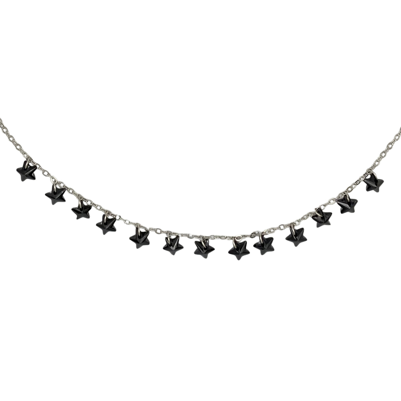Collana in argento con stelle con zirconi