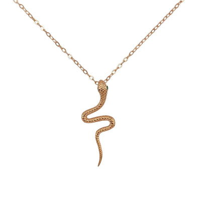 Silver necklace with snake