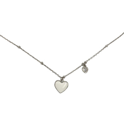 Silver necklace with heart
