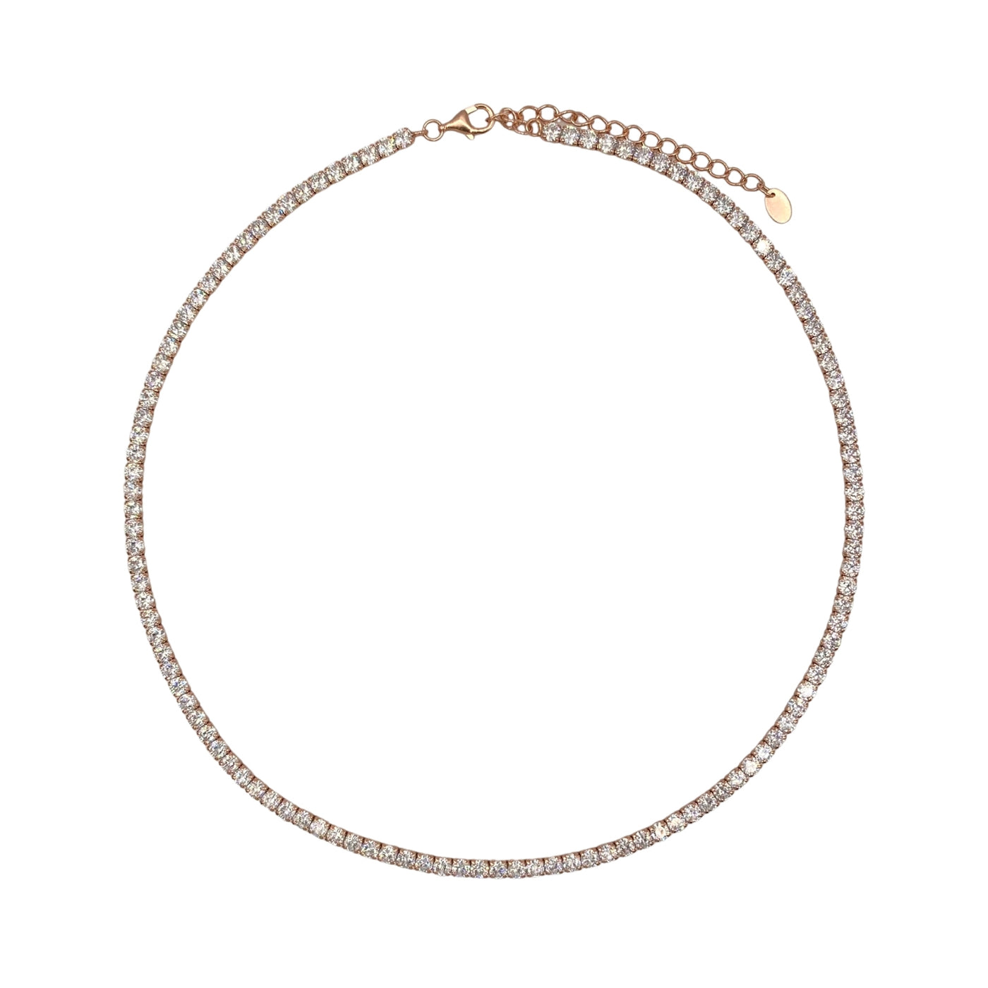 Silver machine tennis necklace - 3 mm