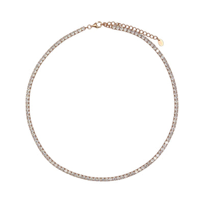 Silver machine tennis necklace - 3 mm