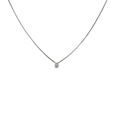 Silver white solitaraire necklace