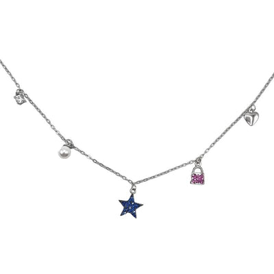 Collana in argento con mix charms