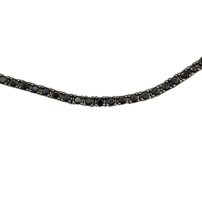 Collana tennis in argento con zirconi neri - 2 mm