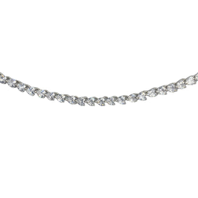 Silver tennis choker with white hearts