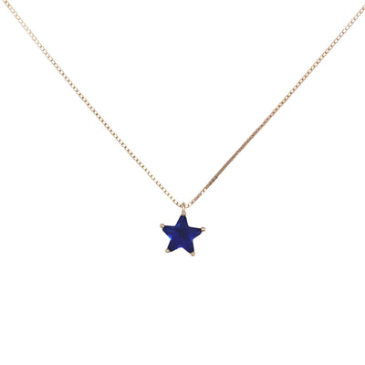 Silver necklace with star charm - 7 mm - rose