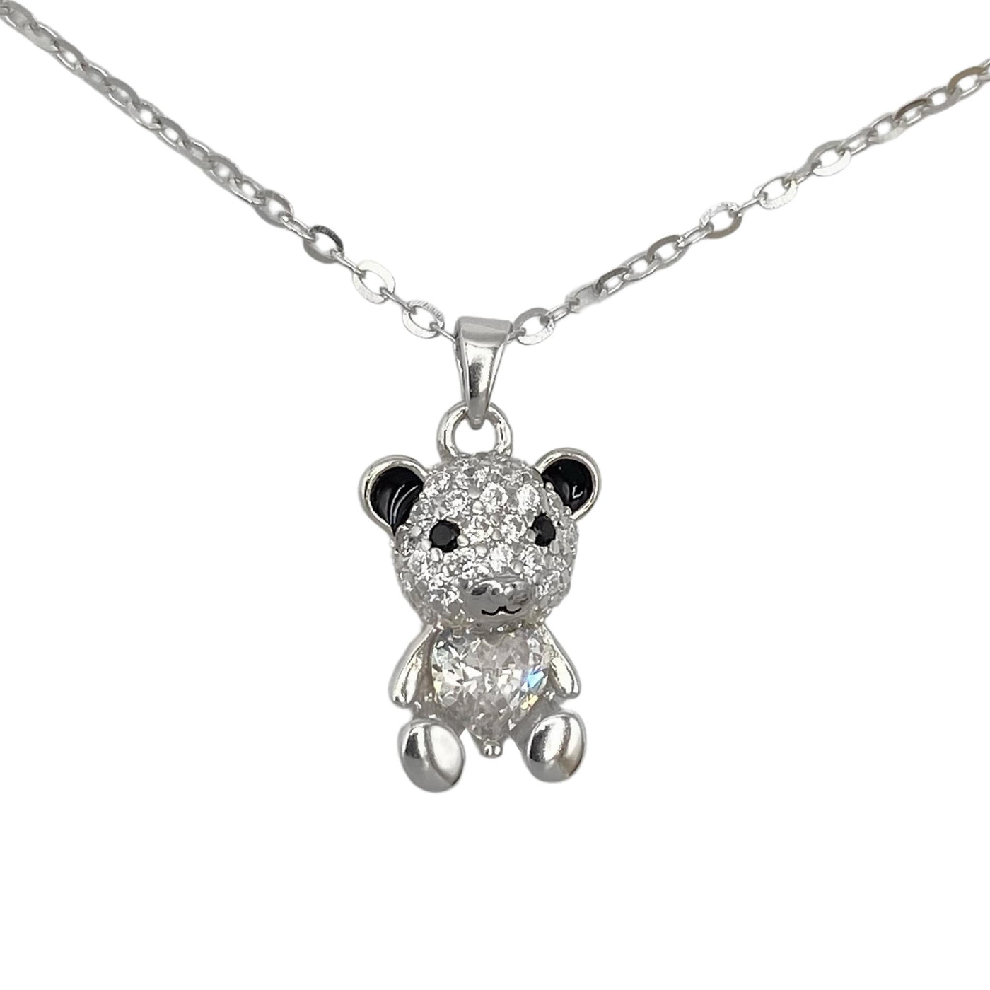 Silver necklace with Bear charm
