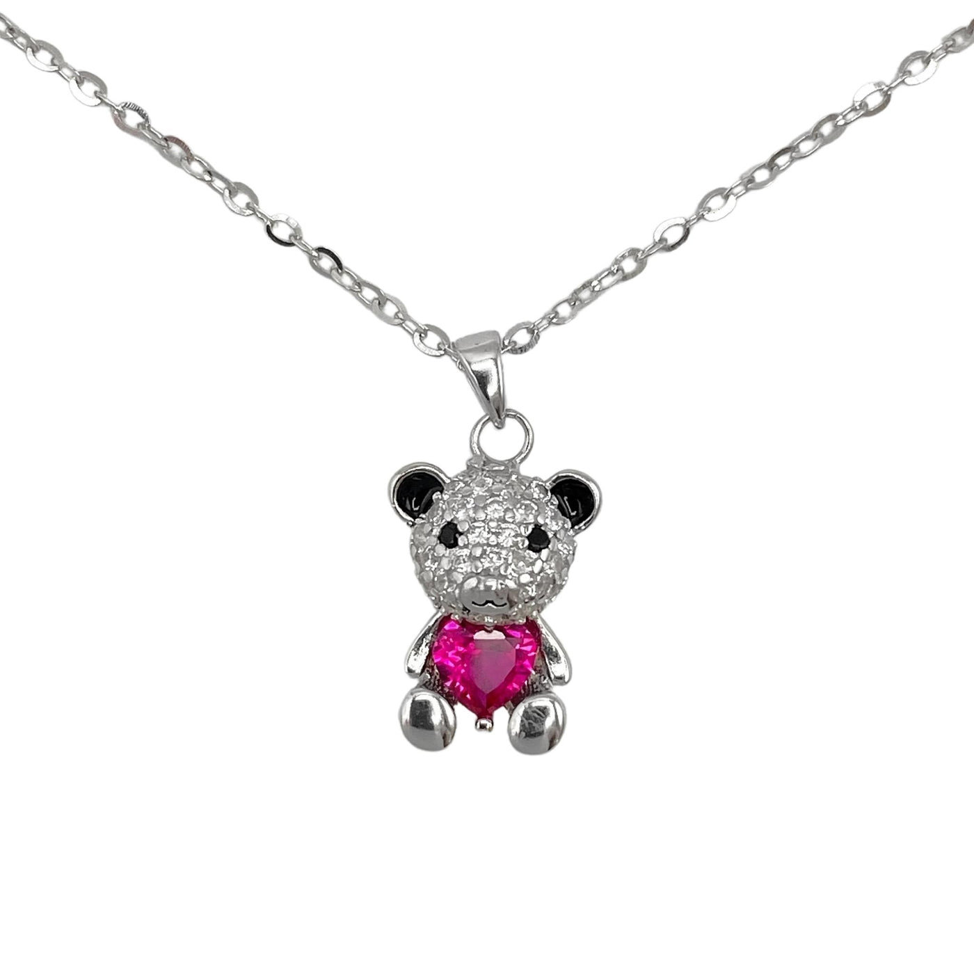 Silver necklace with Bear charm