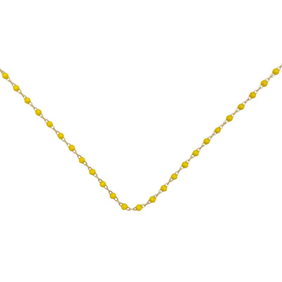 Silver necklace with enamel - yellow