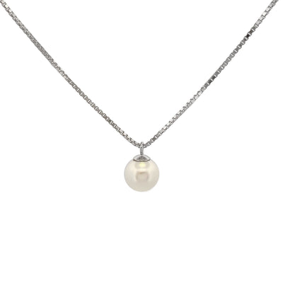 Silver necklace with pearl charm