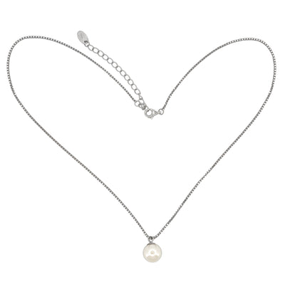 Silver necklace with pearl charm