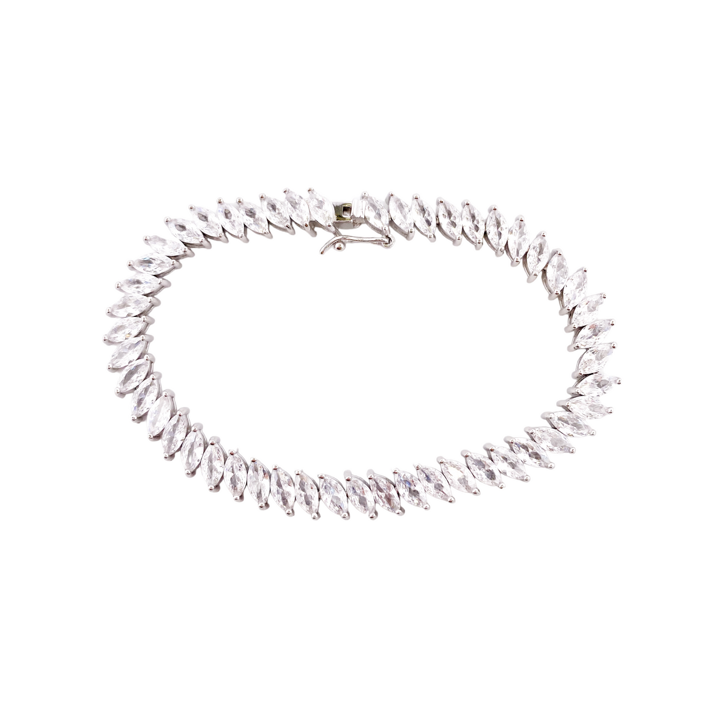 SILVER BRACELET WITH MARQUISE STONE