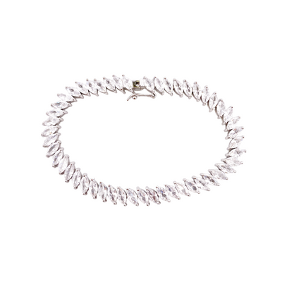 SILVER BRACELET WITH MARQUISE STONE
