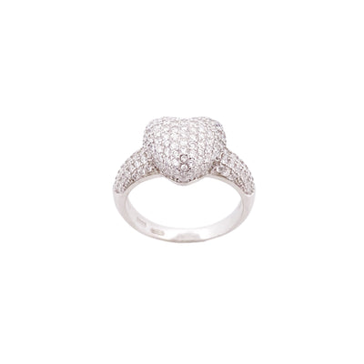 HEART-SHAPED PAVE' RING
