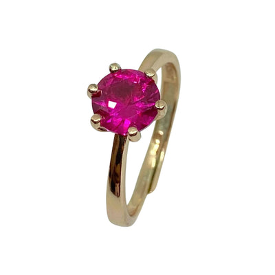Silver solitaire ring - rose plated