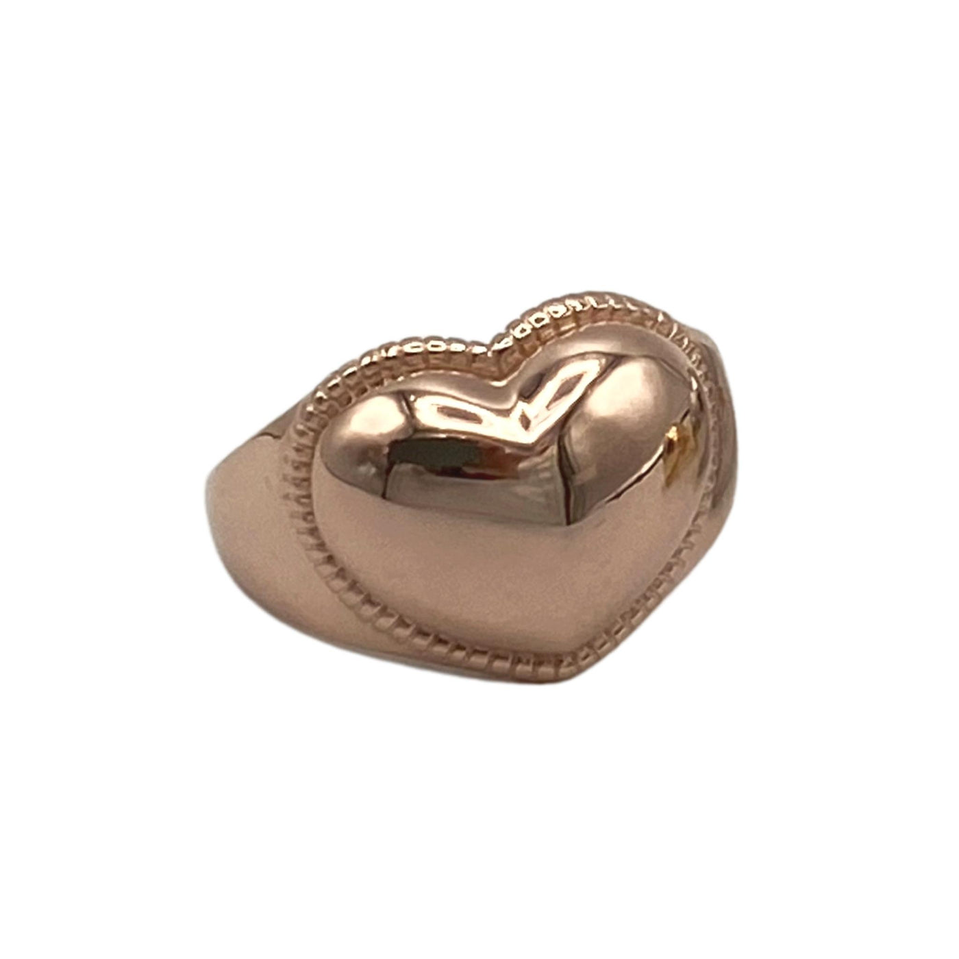 Silver heart shape ring plain