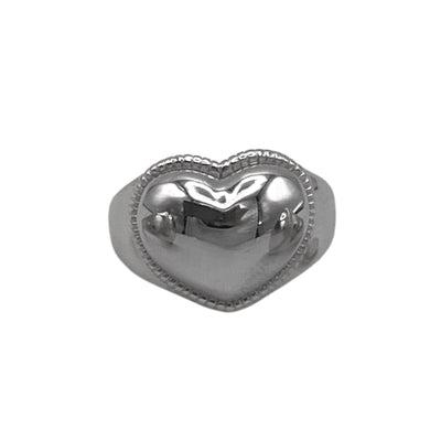 Silver heart shape ring plain