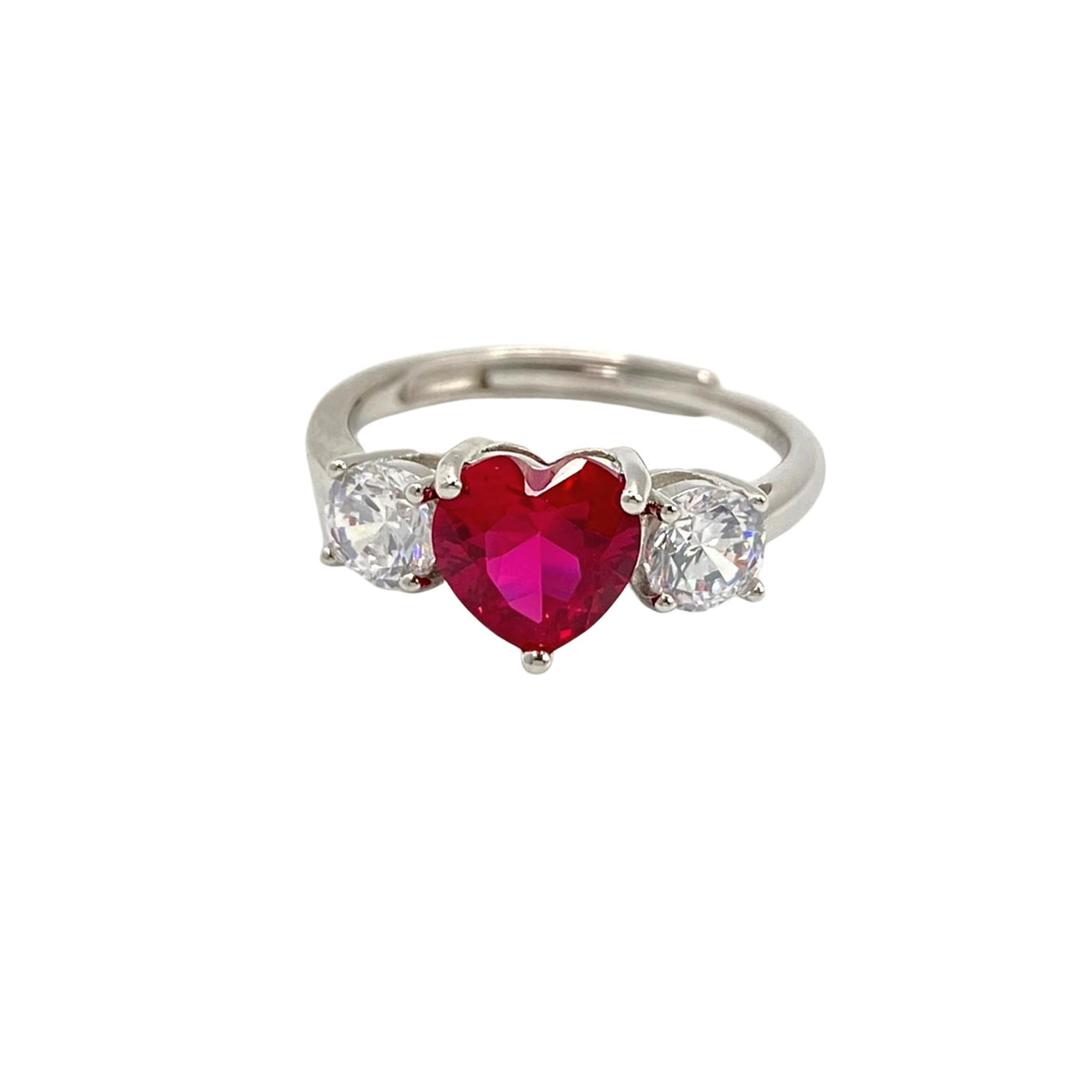 Silver ring with heart