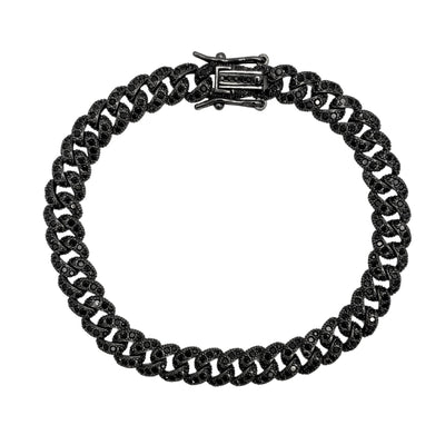 Silver black groumette bracelet