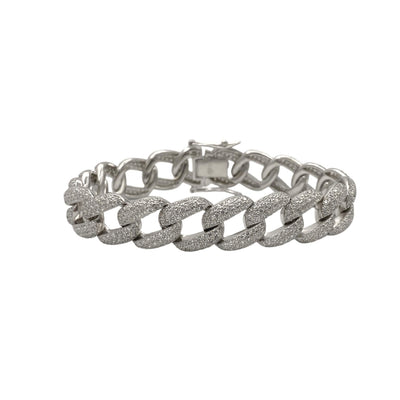 Silver groumette bracelet - rhodium plated